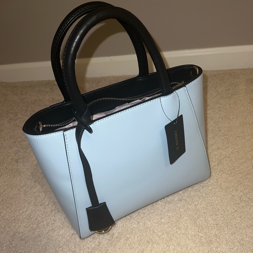 Forever 21 baby blue satchel with crossbody strap